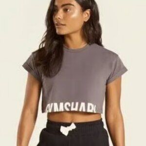 Gymshark Fraction Crop Top- dark Grey- small